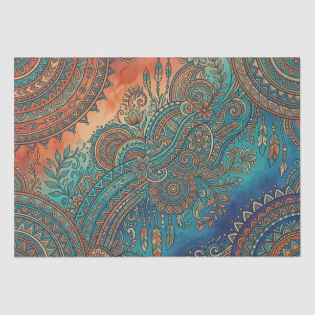 Tribal Rainbow Gradient Tissue Paper (Front)