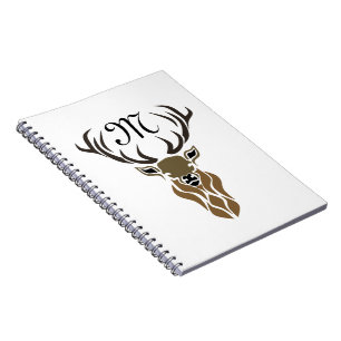 Tribal Red Stag Monogram Notebook