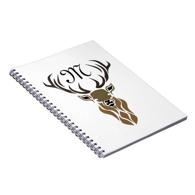 Tribal Red Stag Monogram Notebook (Right Side)