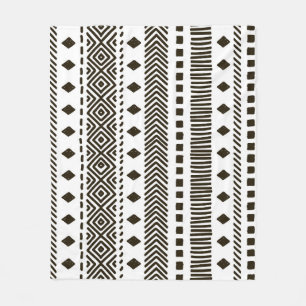 Tribal Rhythms: Ethnic Geometric Patterns Fleece Blanket