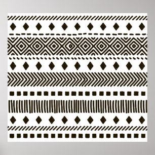 Tribal Rhythms: Ethnic Geometric Patterns Poster