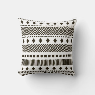 Tribal Rhythms: Ethnic Geometric Patterns Throw Pillow