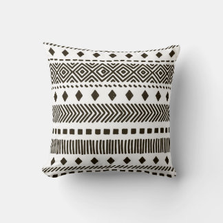 Tribal Rhythms: Ethnic Geometric Patterns Throw Pillow