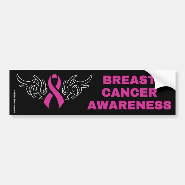 Tribal Ribbon...Breast Cancer Bumper Sticker (Front)