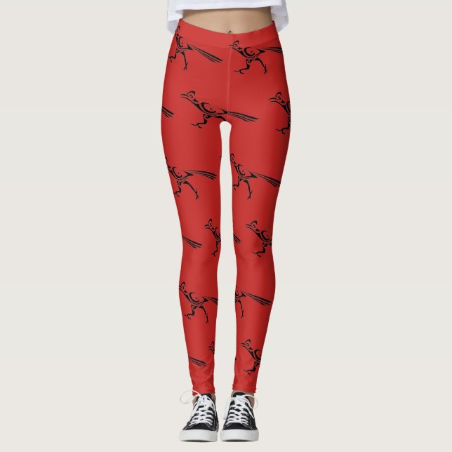 Tribal Roadrunner Pattern Leggings (Front)