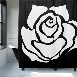 Tribal Rose Black White