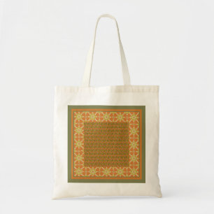 Tribal Rust Green Cream Patterns Budget Tote Bag