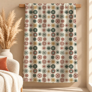 Tribal Rust Motifs Decorative Blanket Gift Art