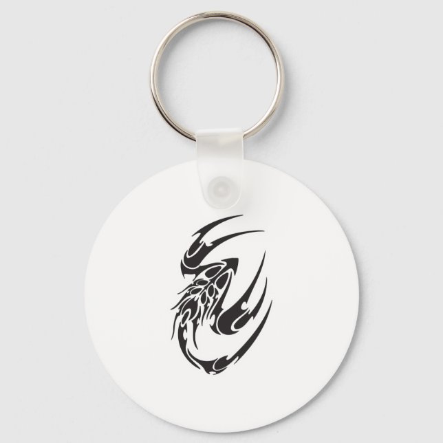 Tribal Scorpion Tattoo Design Keychain (Front)