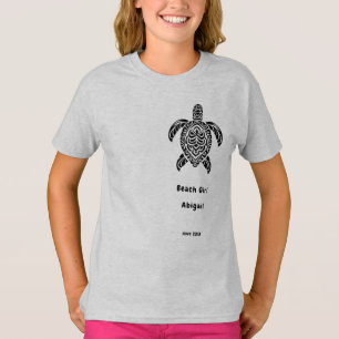 Tribal Sea Turtle, black and on the left T-Shirt