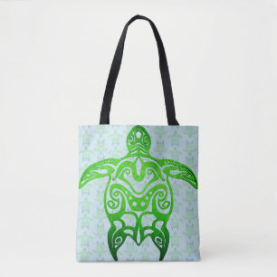 Tribal Sea Turtle Honu Tote Bag