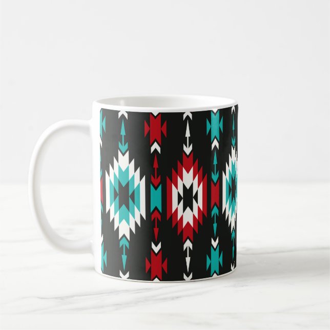 Tribal seamless colorful geometric pattern. Ethnic Coffee Mug (Left)