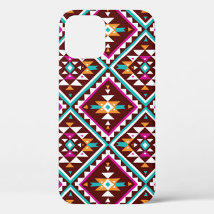 Tribal seamless colourful geometric pattern iPhone 12 case