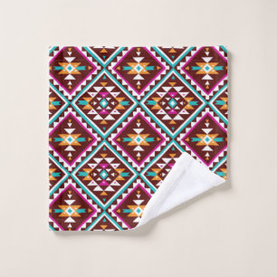 Tribal seamless colourful geometric pattern wash cloth