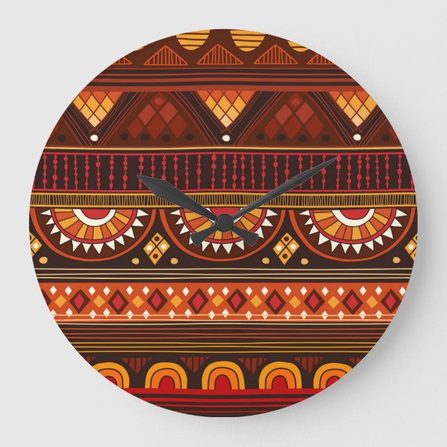 Tribal seamless design for various uses. large clock (Front)