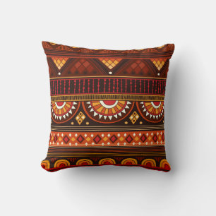 Tribal seamless design for various uses. throw pillow