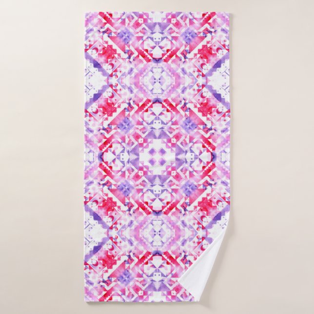 Tribal seamless pattern. Hand-painted grunge water Bath Towel (Bath Towel)