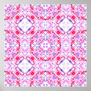 Tribal seamless pattern. Hand-painted grunge water Poster