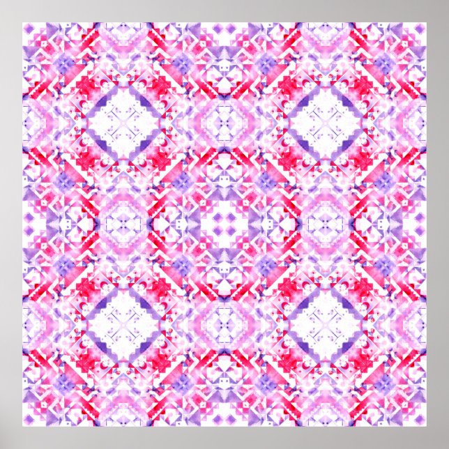 Tribal seamless pattern. Hand-painted grunge water Poster (Front)