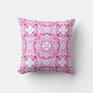 Tribal seamless pattern. Hand-painted grunge water Throw Pillow