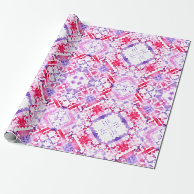 Tribal seamless pattern. Hand-painted grunge water Wrapping Paper (Unrolled)