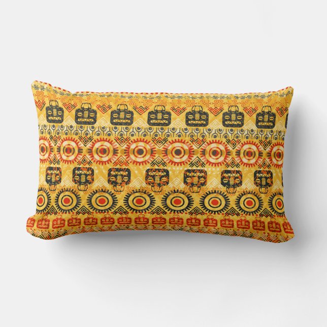 Tribal seamless pattern lumbar pillow (Front)
