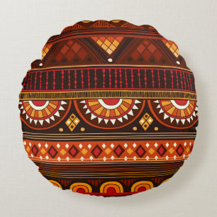 Tribal seamless pattern. round pillow