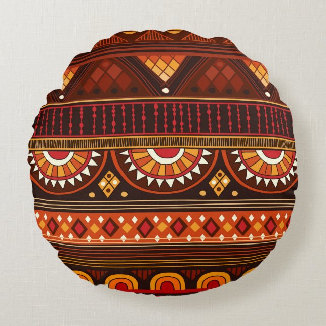 Tribal seamless pattern.  round pillow (Front)