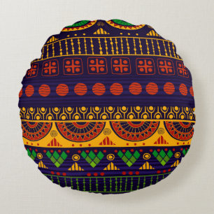 Tribal seamless pattern. round pillow