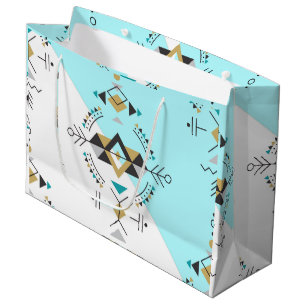 Tribal secret geometry design large gift bag