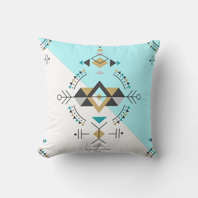 Tribal secret geometry design throw pillow (Front)