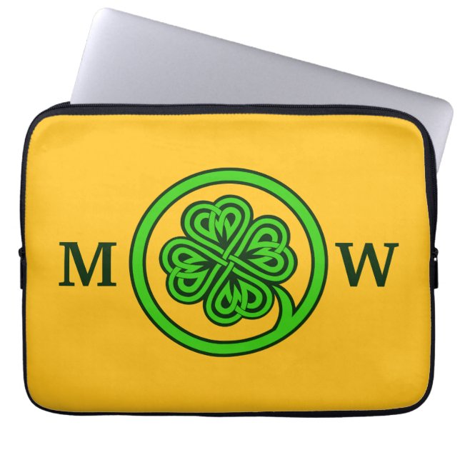 Tribal Shamrock custom laptop sleeves (Front)