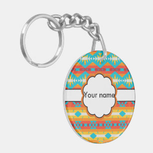 Tribal shapes rows keychain