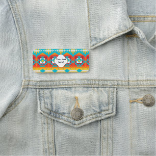 Tribal shapes rows name tag