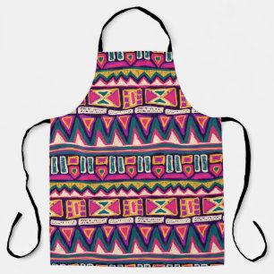 Tribal sketches: hand-drawn aztec pattern. apron