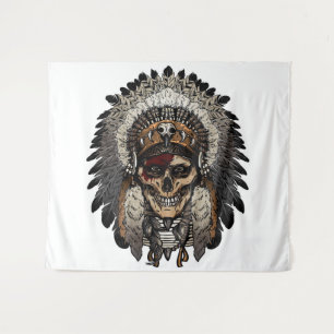Tribal Skull Tapestry