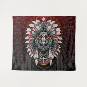 Tribal Skull Tapestry