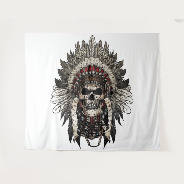 Tribal Skull Tapestry (Front (Horizontal))