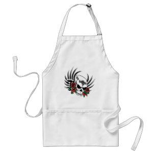 Tribal Skull with Roses Standard Apron