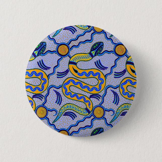 Tribal Snake 2 Inch Round Button (Front)