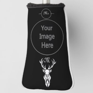Tribal Snow Stag White Silhouette Golf Head Cover