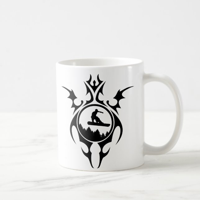 tribal snowboard coffee mug (Right)