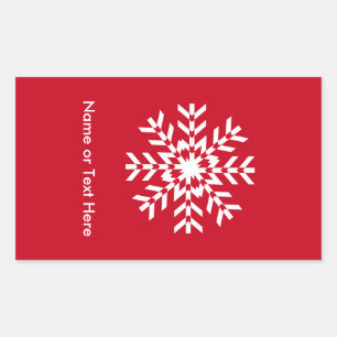 Tribal Snowflake Geometric Christmas Red Sticker