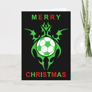 tribal soccer merry christmas holiday card