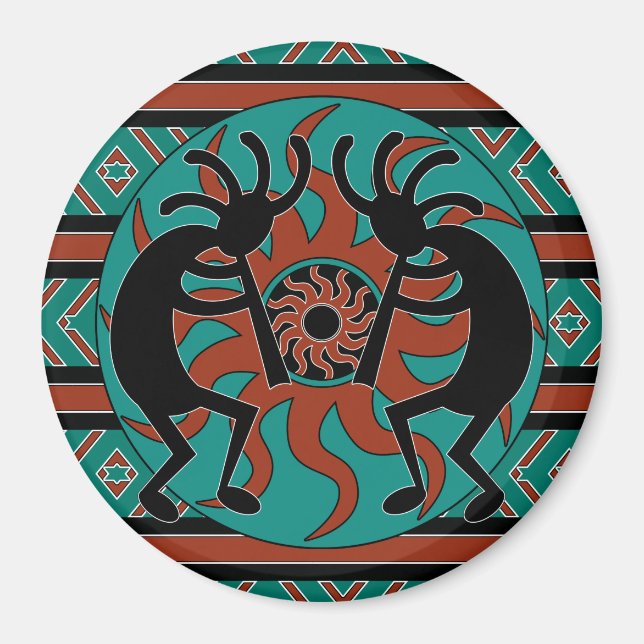 Tribal Southwestern Design Kokopelli Magnet (Front)