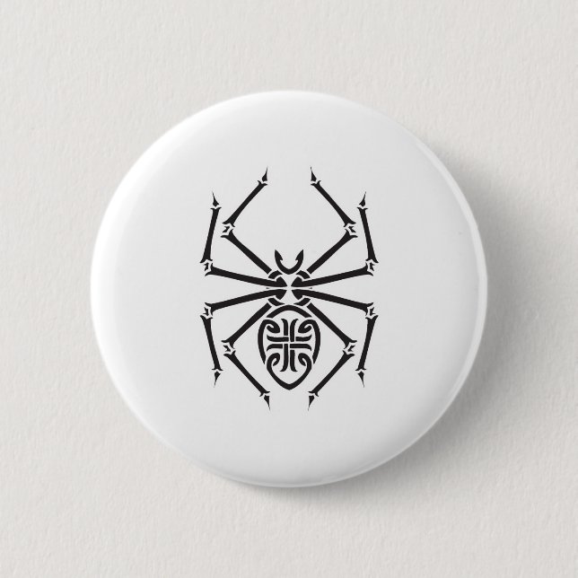 tribal spider design 2 inch round button (Front)