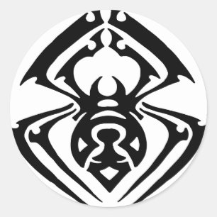 Tribal Spider Tattoo Classic Round Sticker