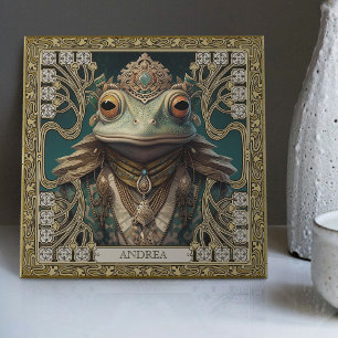 Tribal Spirit Frog Customizable Art Altarpiece Tile
