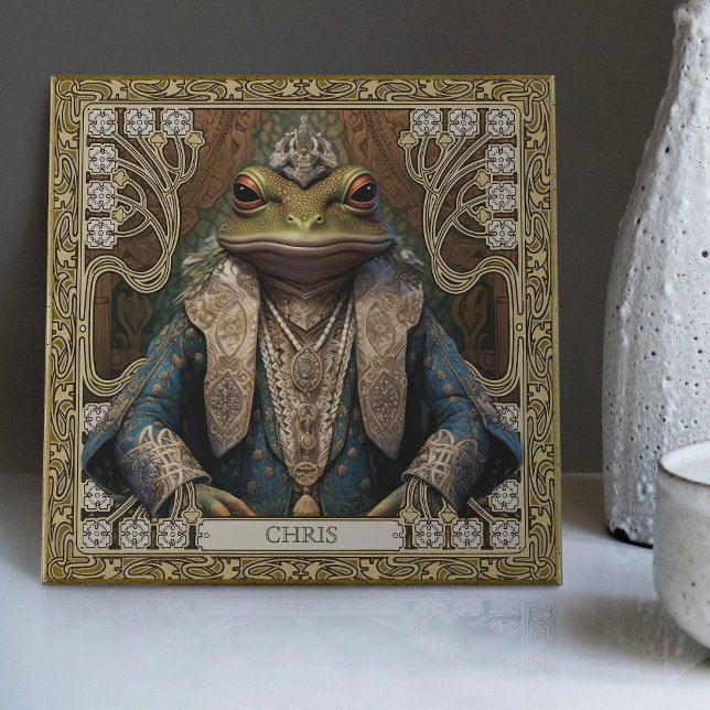 Tribal Spirit Frog Customizable Art Altarpiece Tile (Creator Uploaded)