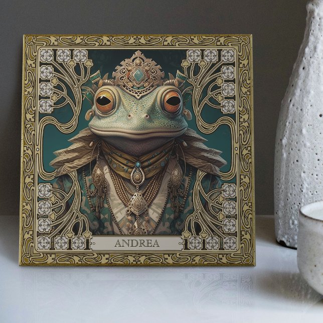Tribal Spirit Frog Customizable Art Altarpiece Tile (Creator Uploaded)